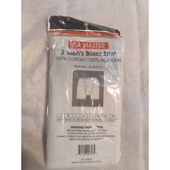 USA Master Men's Boxer Brief 2 Pack Size Medium New! - Picture 2 of 2
